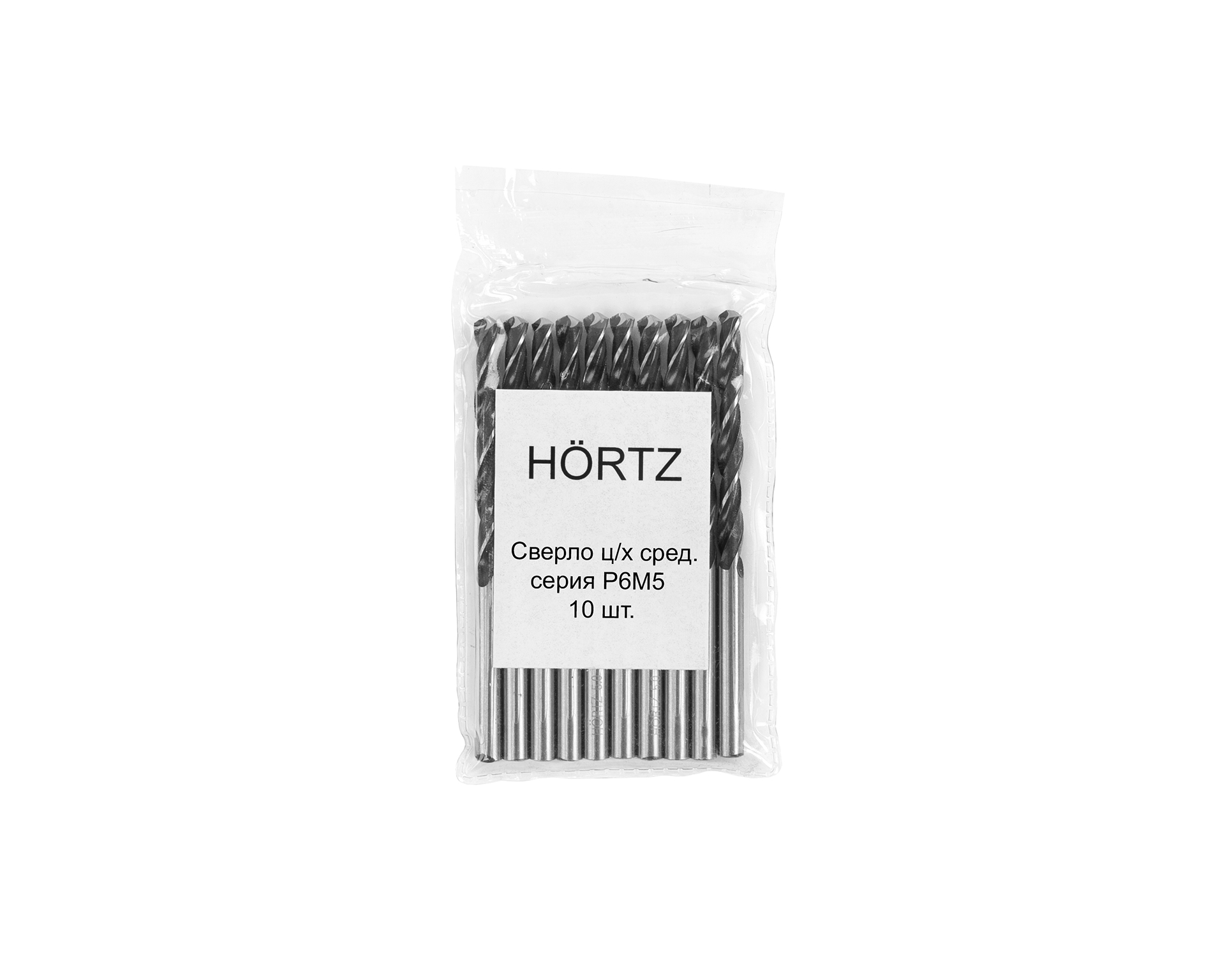 Сверло цилиндрический хвостовик 8 средняя серия Р6М5 HORTZ (10 шт)