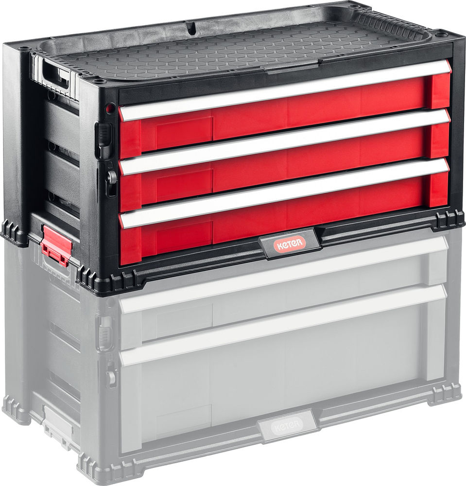 Ящик 562 х 289 х 262 мм (22) с 3 выдвижными полками DRAWER-3 KETER 38381-3