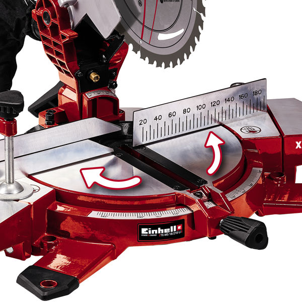 Пила торцовочная акк. Einhell PXC TE-MS 18/210 Li, 18В,210х30мм,пропил 120х60мм,без АКК и ЗУ (4300890)