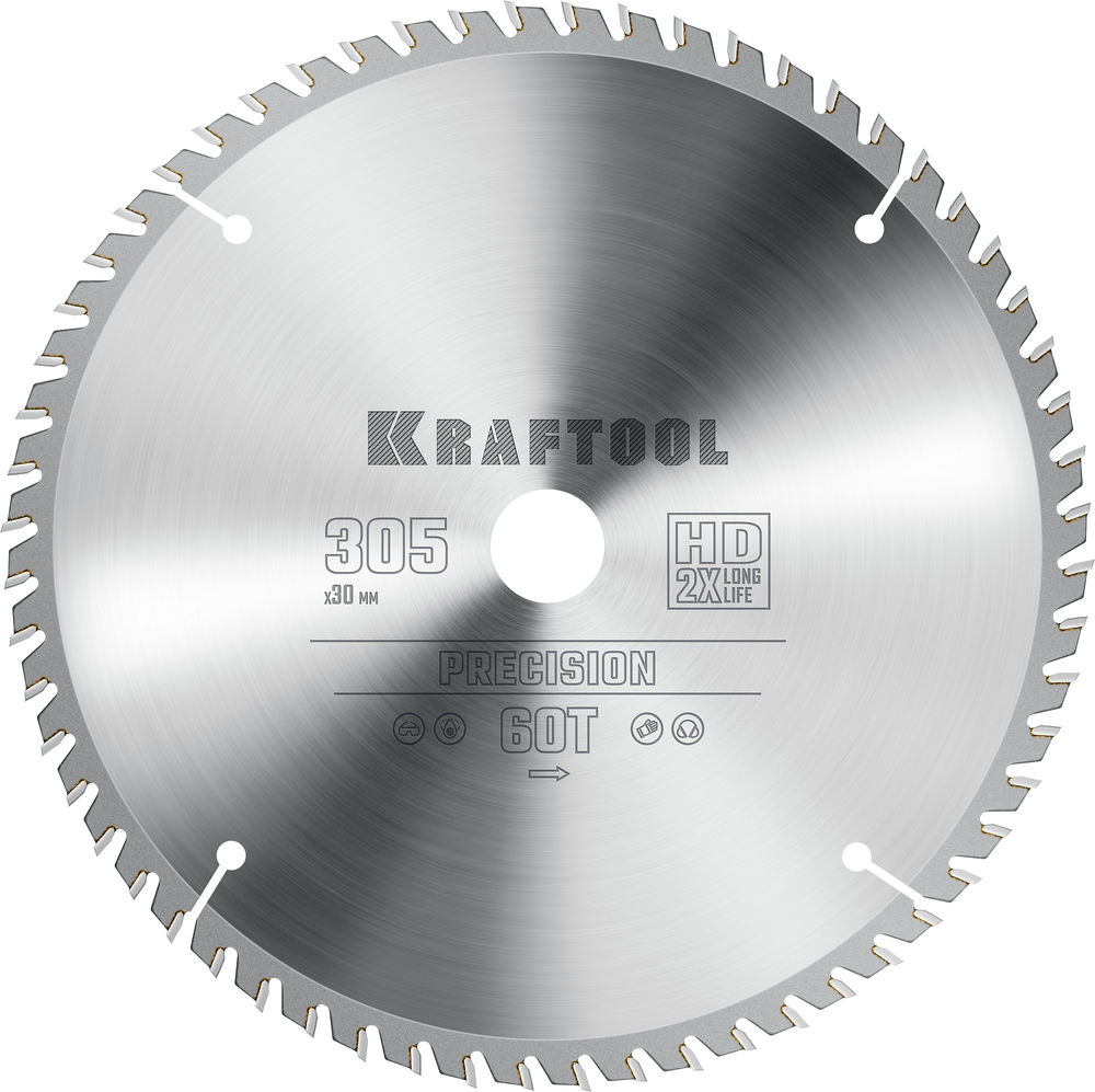Пильный диск по дереву Precision, 305 х 30 мм, 60Т KRAFTOOL 36952-305-30