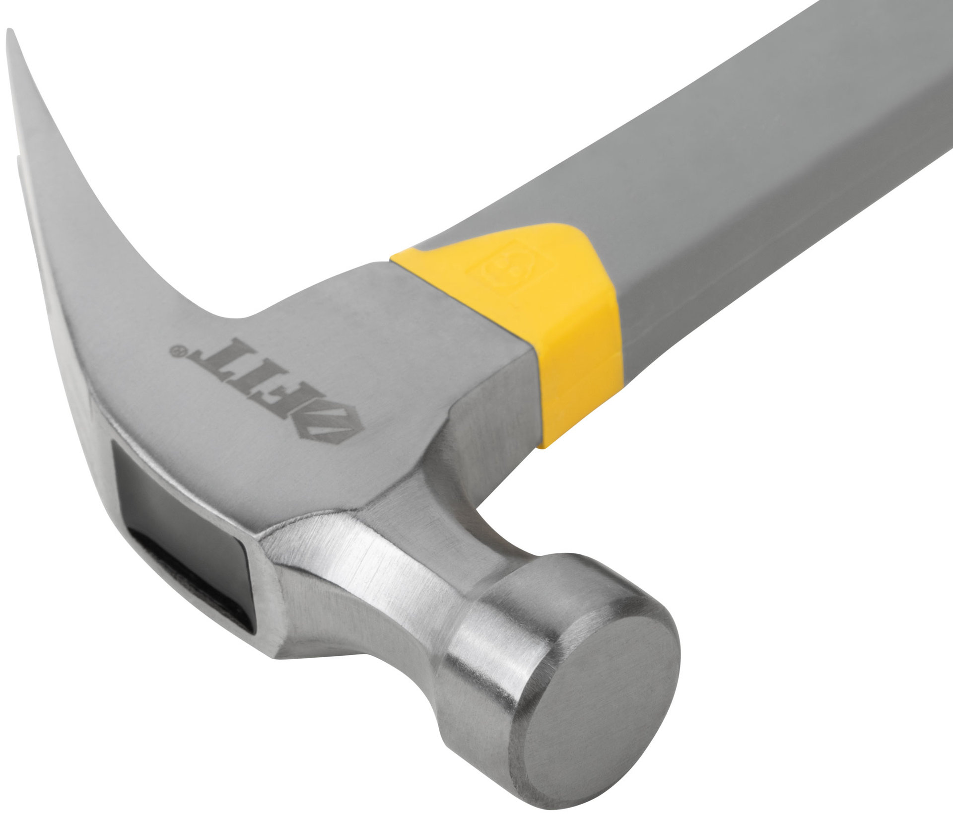 Молоток-гвоздодер, фиберглассовая усиленная 3-х цветная ручка, Профи 29 мм, 450 гр. (44776)