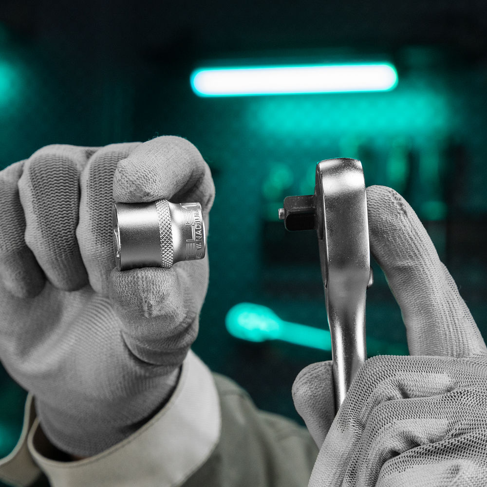 Набор торцевых головок с трещоткой, 1/4и 3/8, 44 предмета Stels