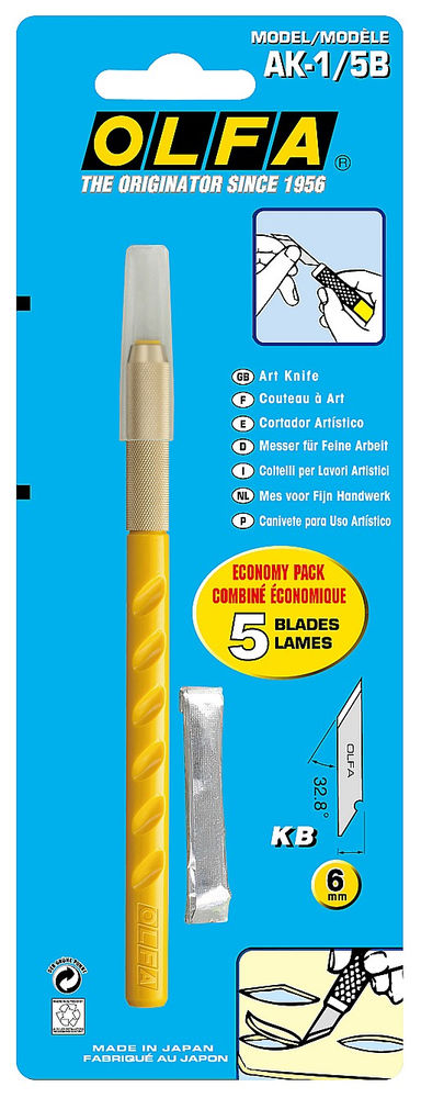 Нож с перовым лезвием 6 мм OLFA OL-AK-1/5B