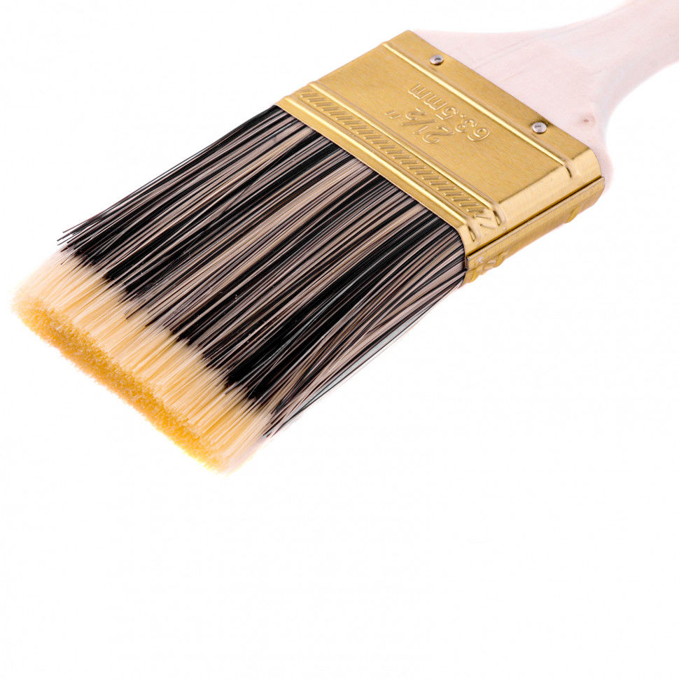 Кисть плоская Golden 2.5, искусственная щетина, деревянная ручка Mtx (83224)