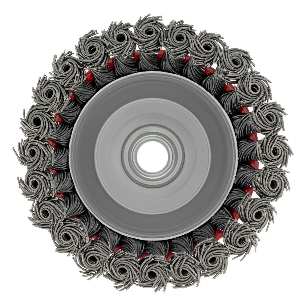 Щетка для УШМ, 100 мм, М14, чашка, крученая проволока 0.8 мм Matrix (74623)
