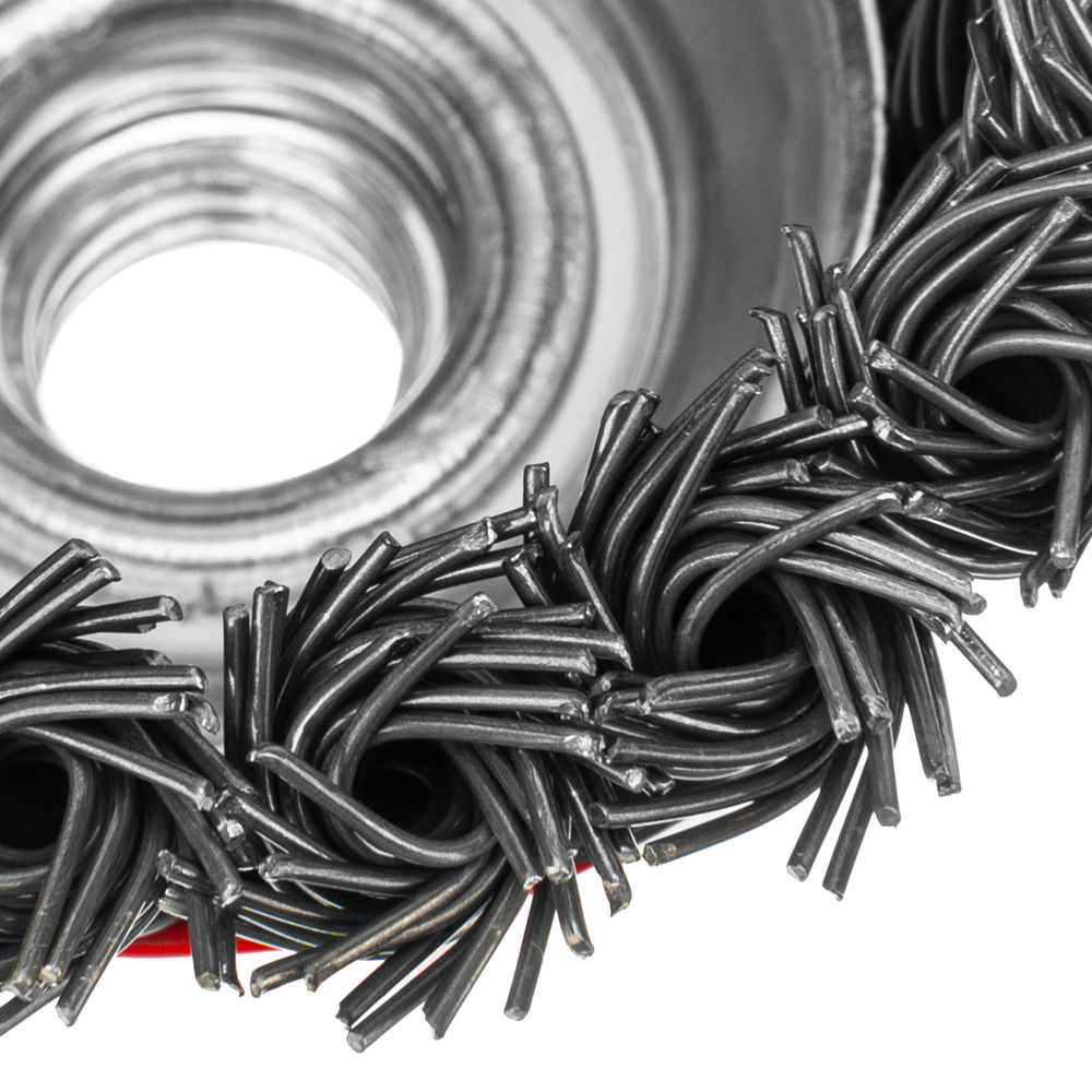 Щетка для УШМ, 75 мм, М14, чашка, крученая проволока 0.8 мм Matrix (74622)