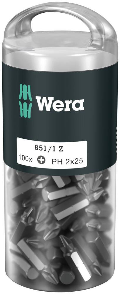 851/1 Z DIY 100 PH 1 набор бит, 1/4 C6.3, PH 1 x 25 мм, 100 шт (WE-072440)