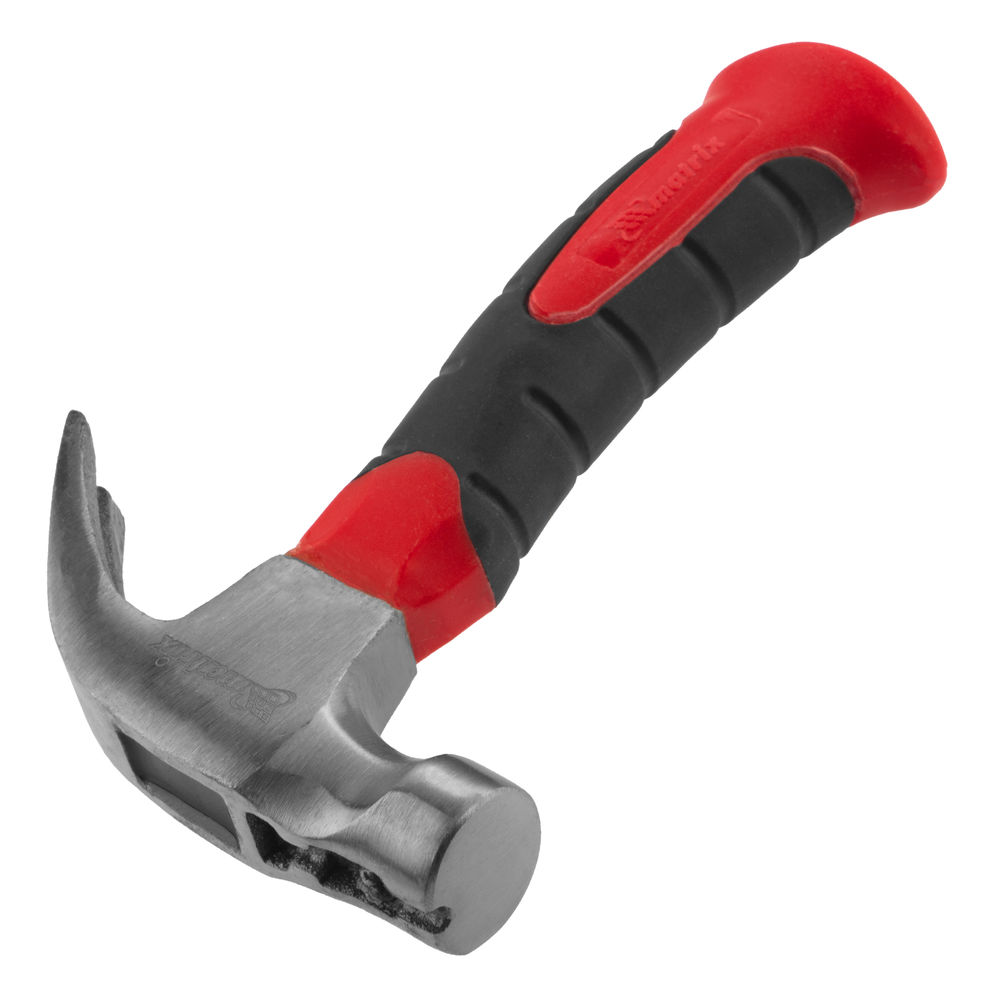 Молоток-гвоздодер мини, боек с магнитом, фибергласовая двухкомпонентная рукоятка, 250 г Matrix