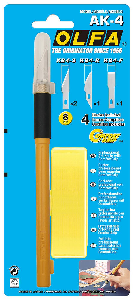 Перовой нож с профильными лезвиями 6 мм, 4 шт OLFA OL-AK-4