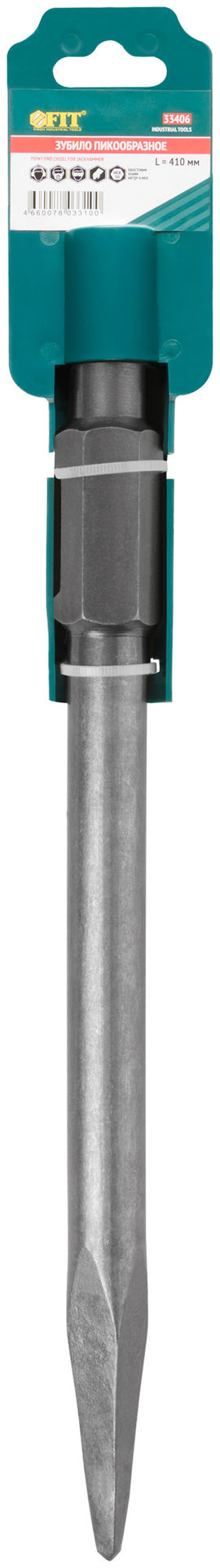 Зубило для молотка отбойного пикообразное НЕХ 30х410 мм (33406)