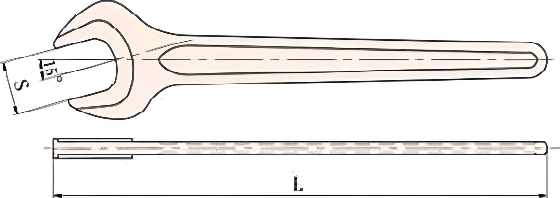 Ключ рожковый односторонний 55 искробезопасный сплав AlCu 140-55, HORTZ