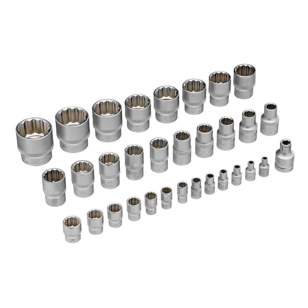 Набор инструментов 1/2, 1/4, CrV, 12 гранные головки, пластиковый кейс, 94 предмета Stels