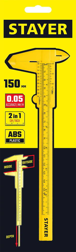 Штангенциркуль пластмассовый 150 мм STAYER 3440_z02