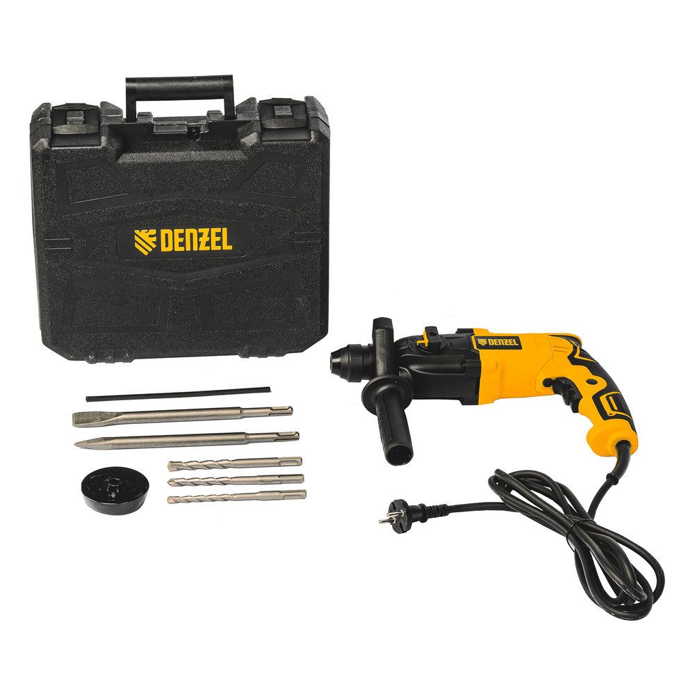 Перфоратор электрический RH-650-18, SDS-plus, 650 Вт, 2.0 Дж, 3 плюс 1 режим Denzel (26603)