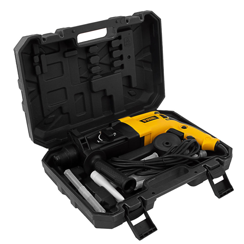 Перфоратор электрический RHH-800-26, SDS-plus, 800 Вт, 3 Дж, 3 плюс 1 реж. Denzel (26607)