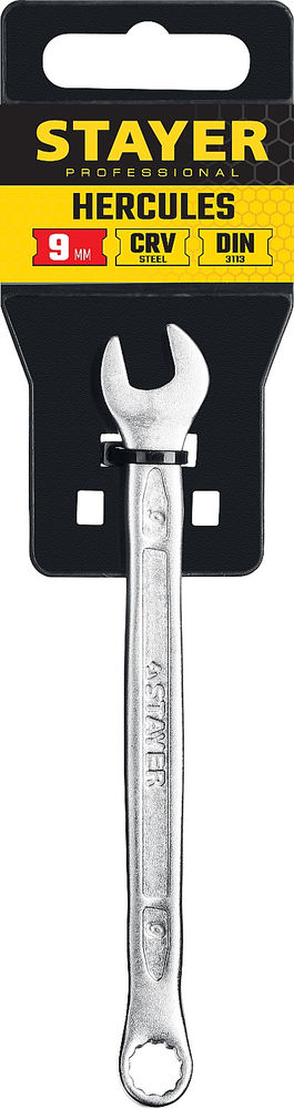 Ключ гаечный комбинированный 9 мм HERCULES Professional STAYER 27081-09