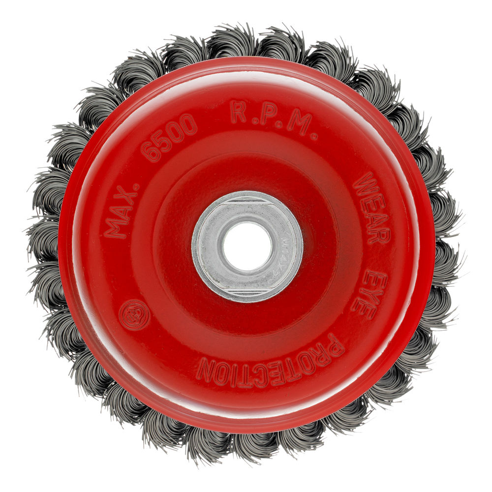 Щетка для УШМ, 125 мм, М14, чашка, крученая проволока 0.5 мм Matrix (74627)