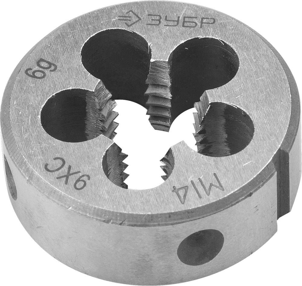 Плашка круглая ручная сталь 9ХС ЗУБР М14 x 1.5 мм 4-28022-14-1.5