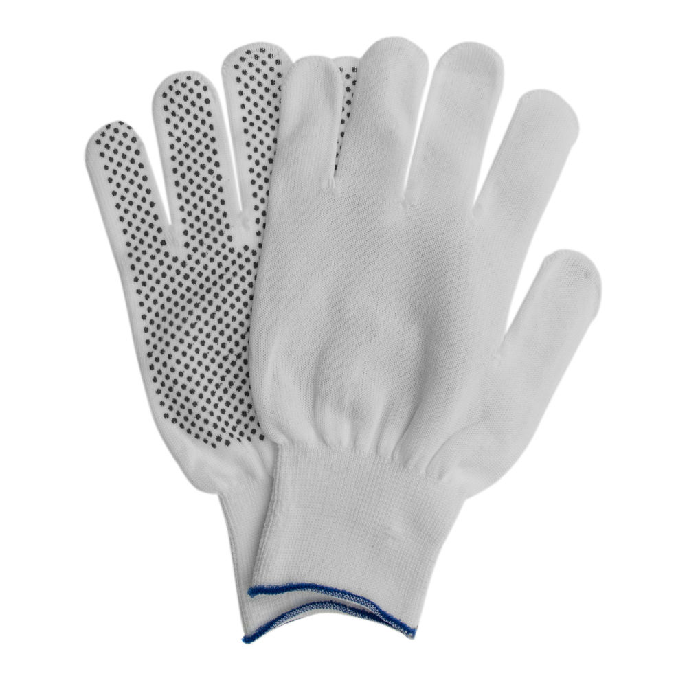 Перчатки Нейлон, ПВХ точка, 13 класс, белые, XL (67847)