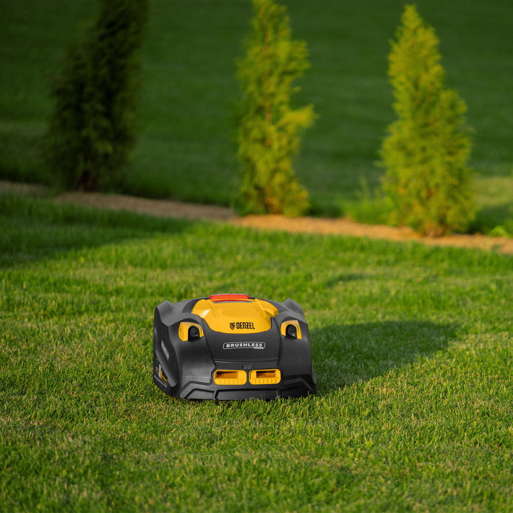 Робот-газонокосилка 1000м? 3Ач 28V LCD дисплей Wi-Fi Grass Master 1000 Denzel 58955
