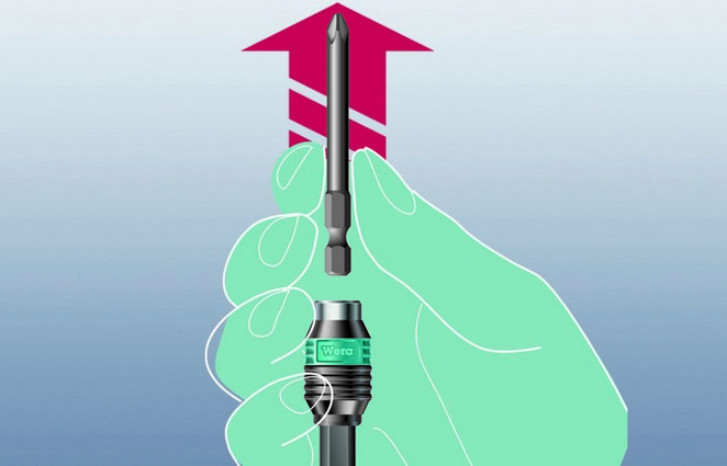 Битодержатель быстросъёмный 50 мм 1/4 E6.3 магнит Rapidaptor серия 889/4/1 K Wera WE-052502