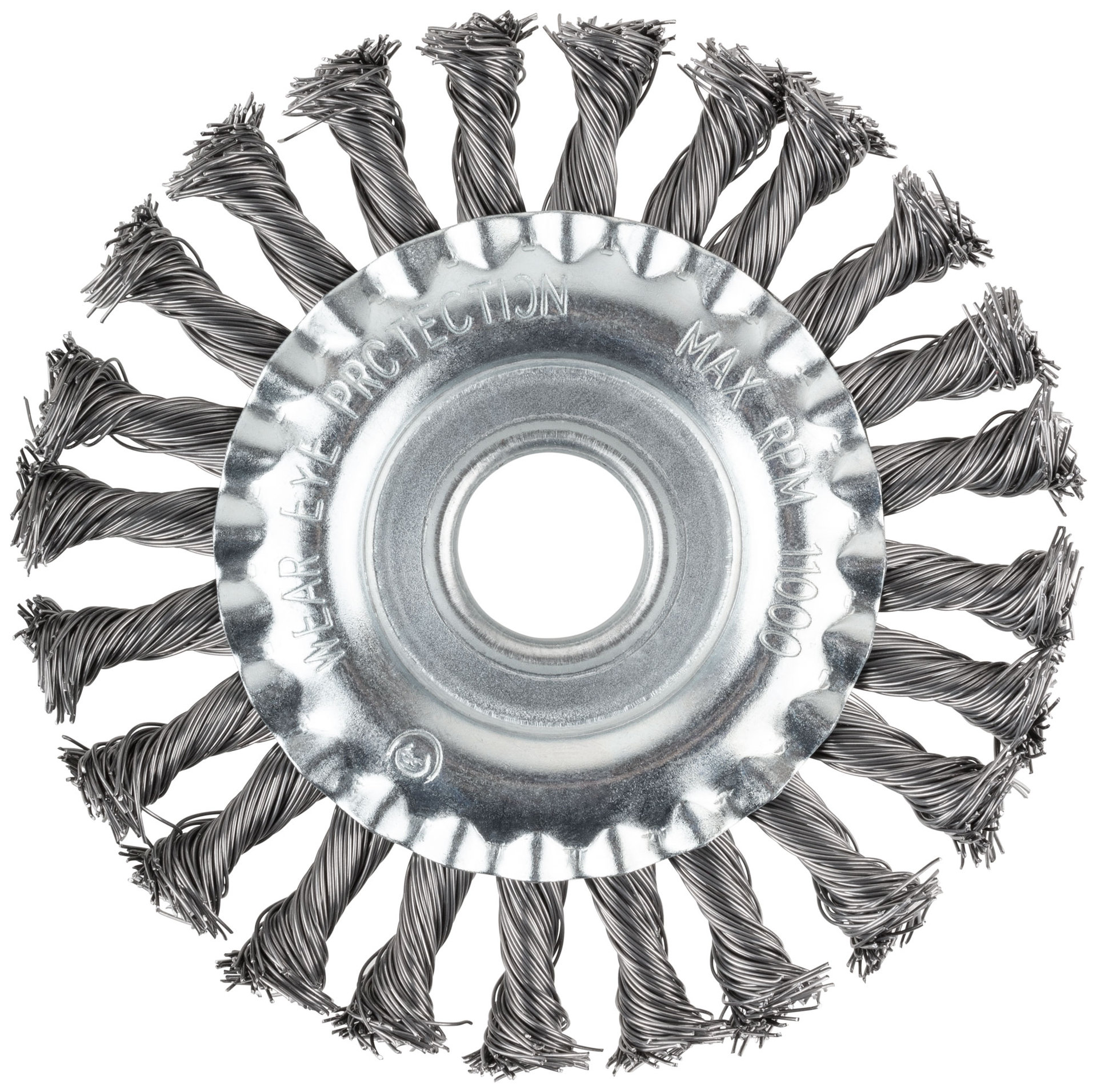 Корщетка-колесо, посадочный диаметр 22,2 мм, стальная витая проволока 125 мм, блистер (39078)