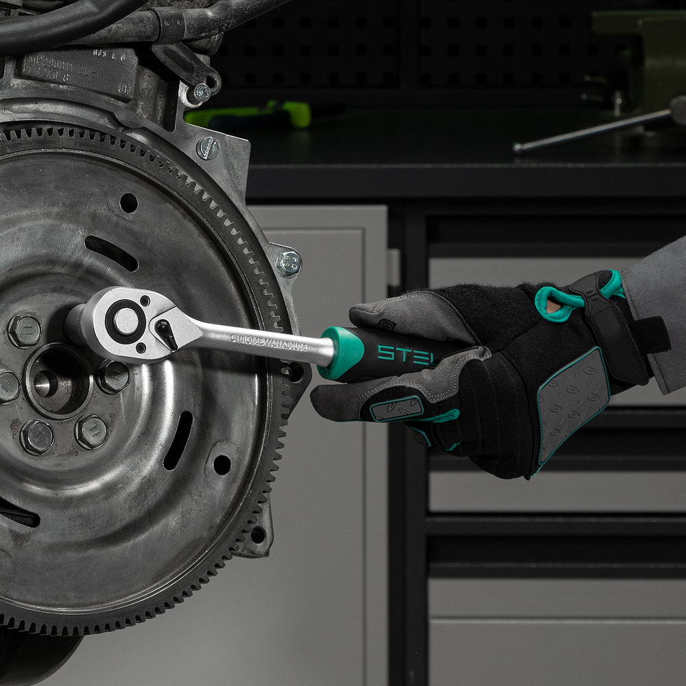 Набор инструментов, 1/2, 1/4, CrV, пластиковый кейс 76 предметов Stels