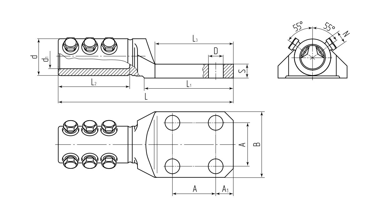 Наконечник болтовой 6НБТ-630 (КВТ) (78401)