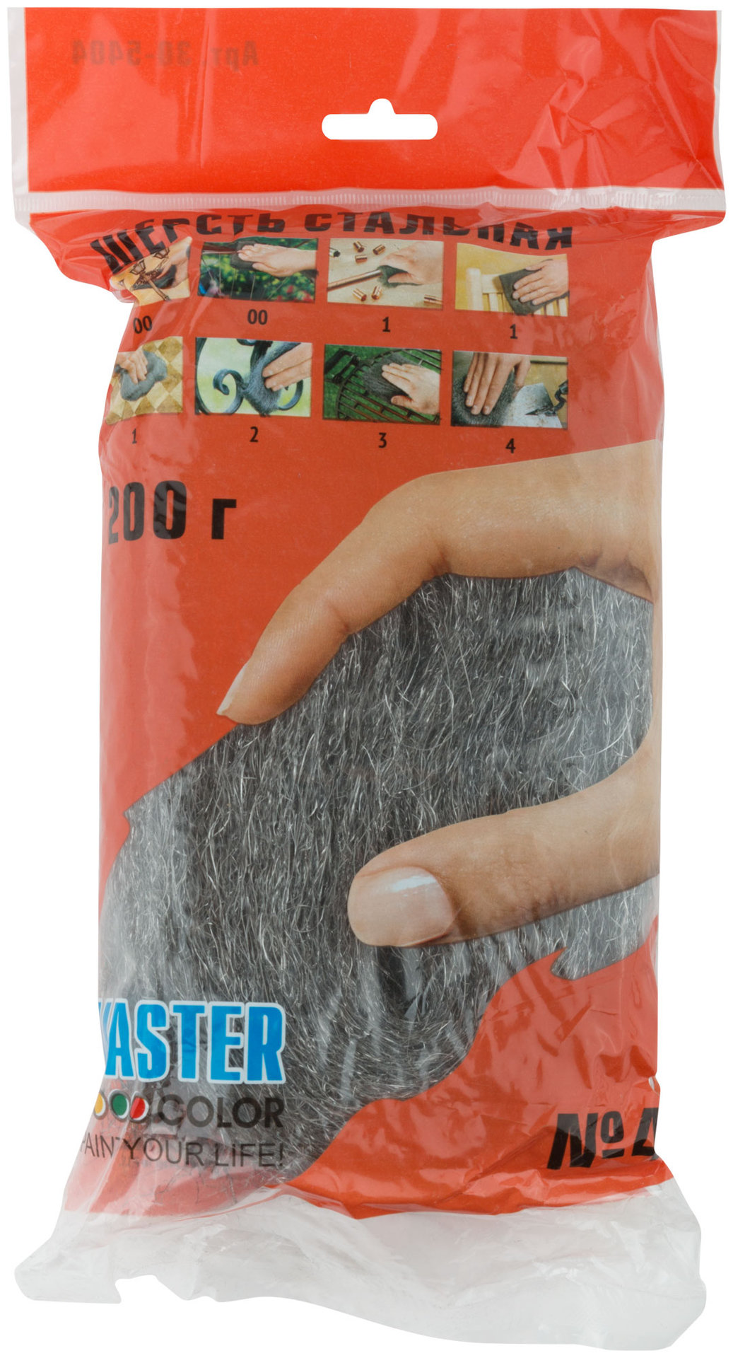 Стальная шерсть абразивная №4, 200 гр. (30-5404)