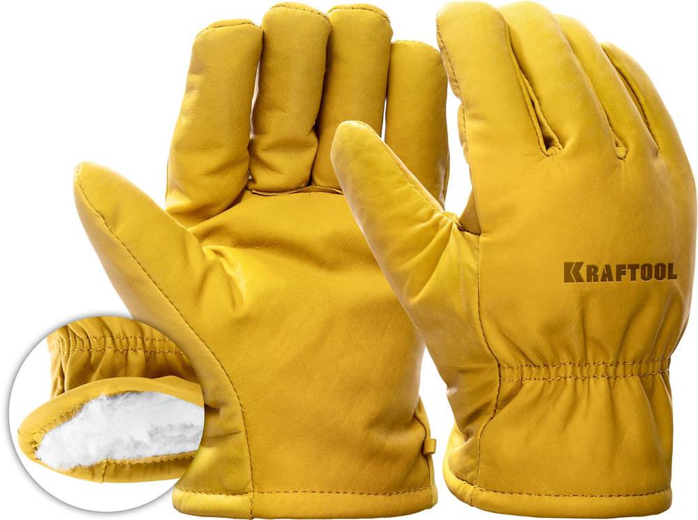 Утеплённые кожаные рабочие перчатки EXTREM Winter, XL (10) KRAFTOOL 1137-XL