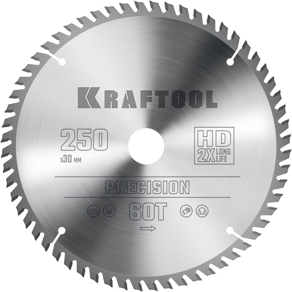 Пильный диск по дереву Precision, 250 х 30 мм, 60Т KRAFTOOL 36952-250-30