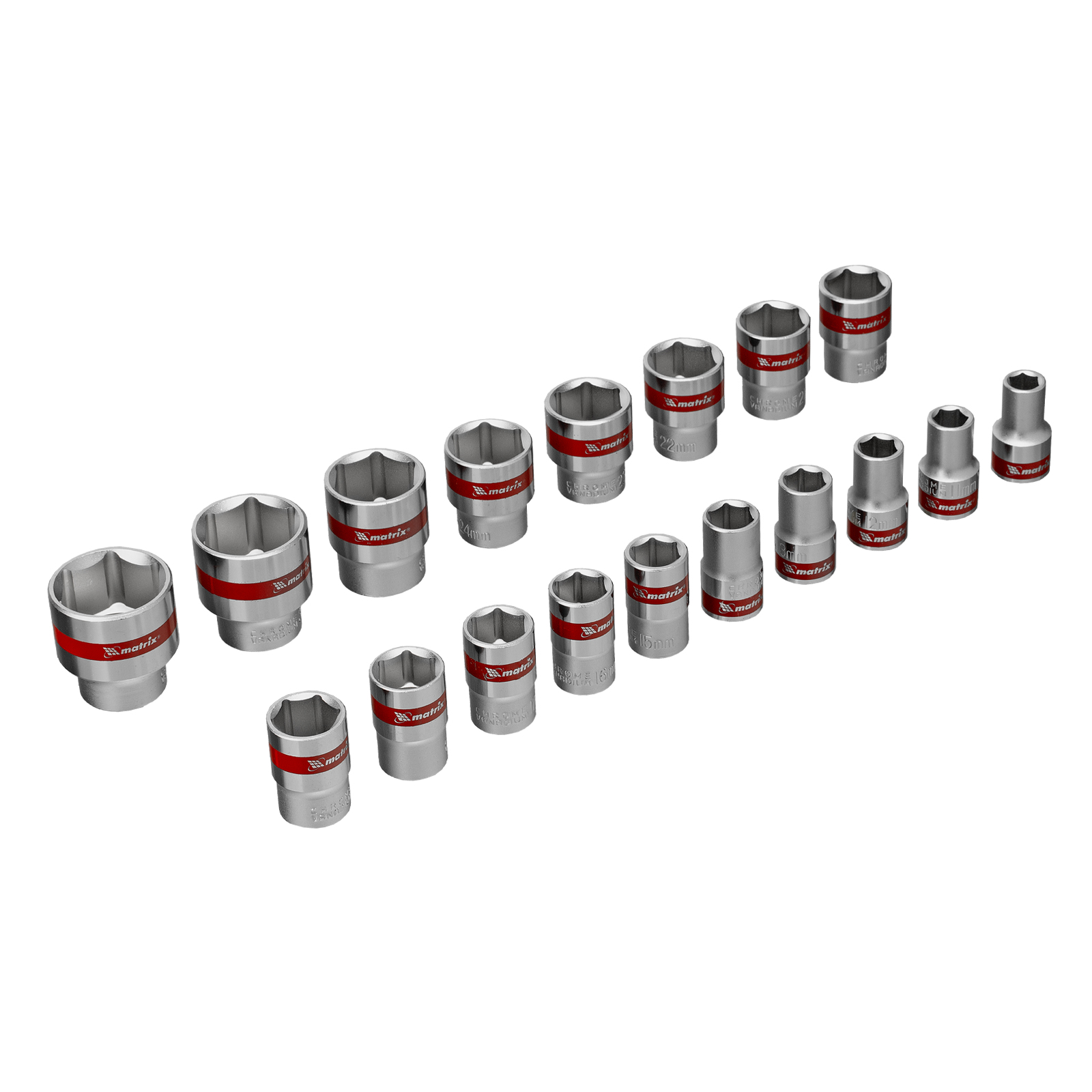 Набор торцевых головок с трещоткой 1/2, 24 предмета Matrix