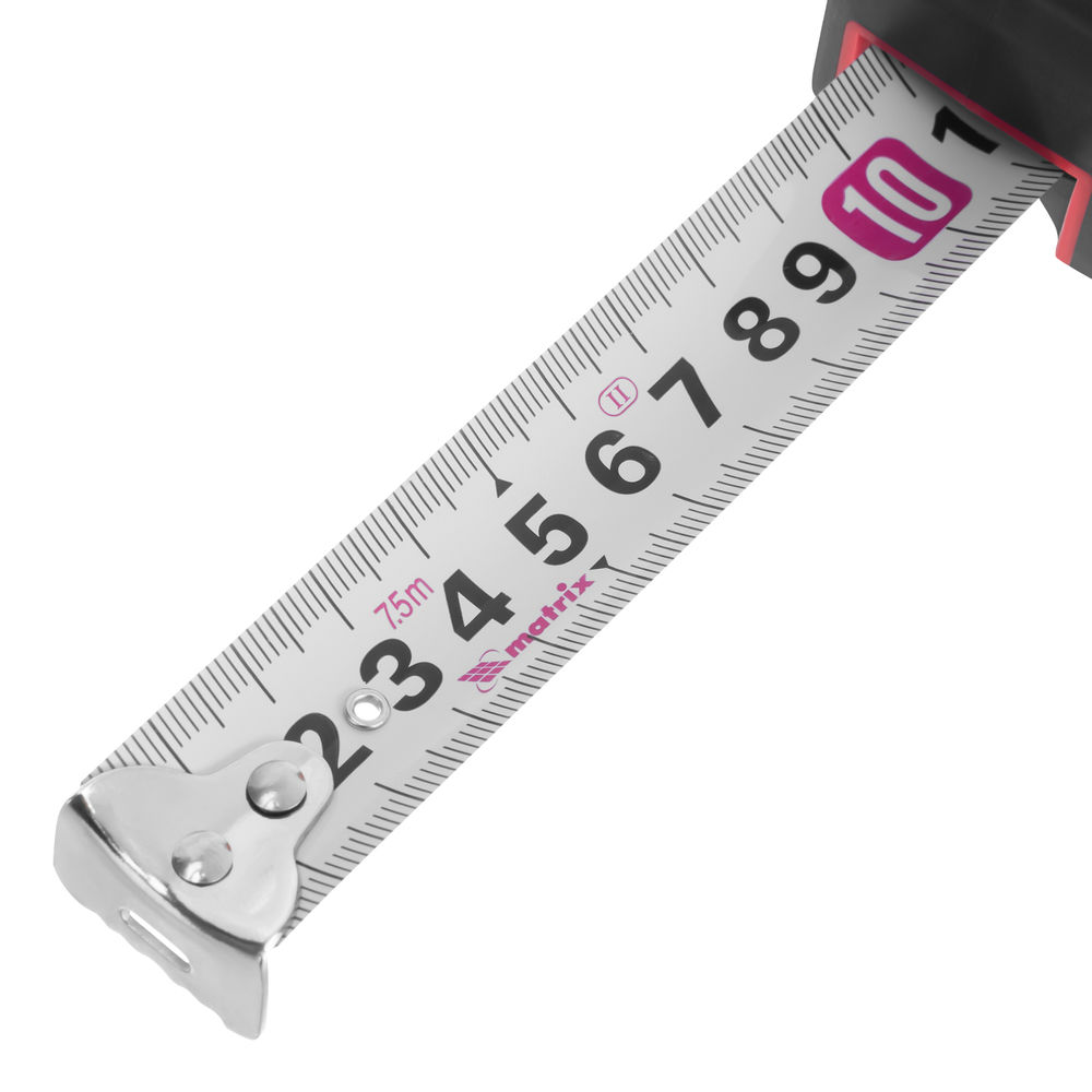 Рулетка Strong,7,5 м х 25 мм,обрезиненный корпус Matrix