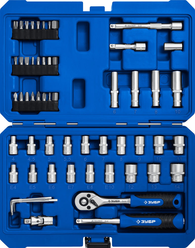 Универсальный набор инструмента 57 предм. А-57 (1/4) Профессионал ЗУБР 27671-H57