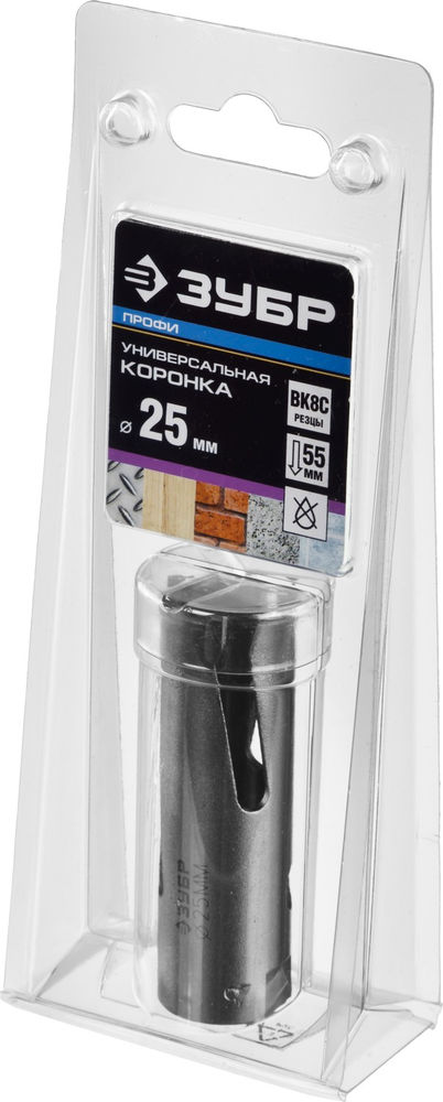 Коронка с твердосплавными резцами 25 мм ЗУБР Проуниверсал Профессионал 29514-25