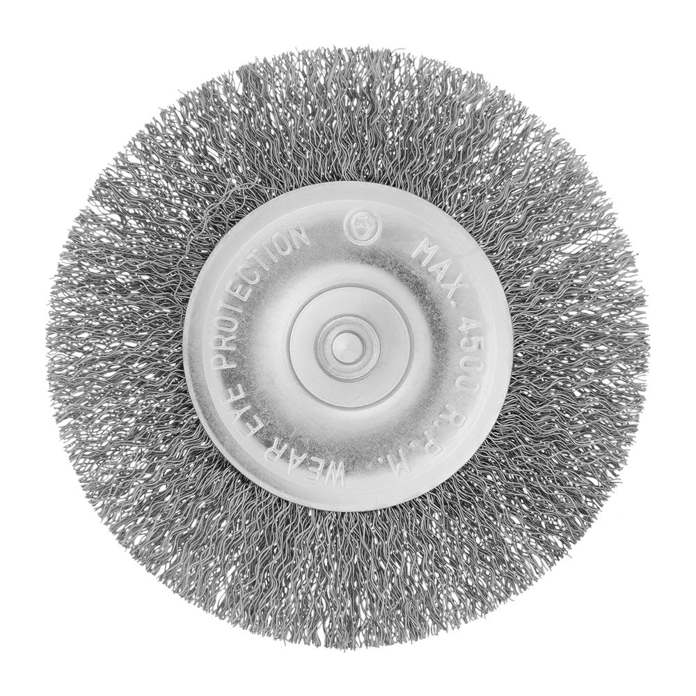 Щетка для дрели 100 мм, плоская со шпилькой, витая проволока Сибртех (744507)