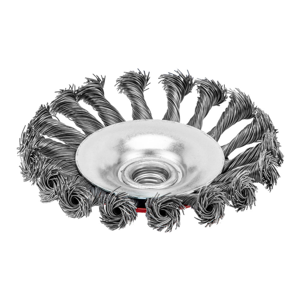 Щетка для УШМ, 115 мм, М14, тарелка, крученая проволока 0.5 мм Matrix (74610)