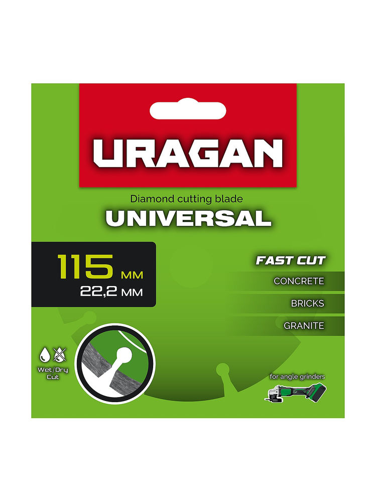 Диск алмазный отрезной сегментный UNIVERSAL URAGAN 115 мм 36705-115  