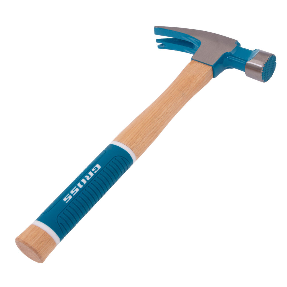 Молоток-гвоздодер, 680 г, угол 75, магнит, обрезиненная рукоятка AMERICAN HICKORY GROSS (10425)