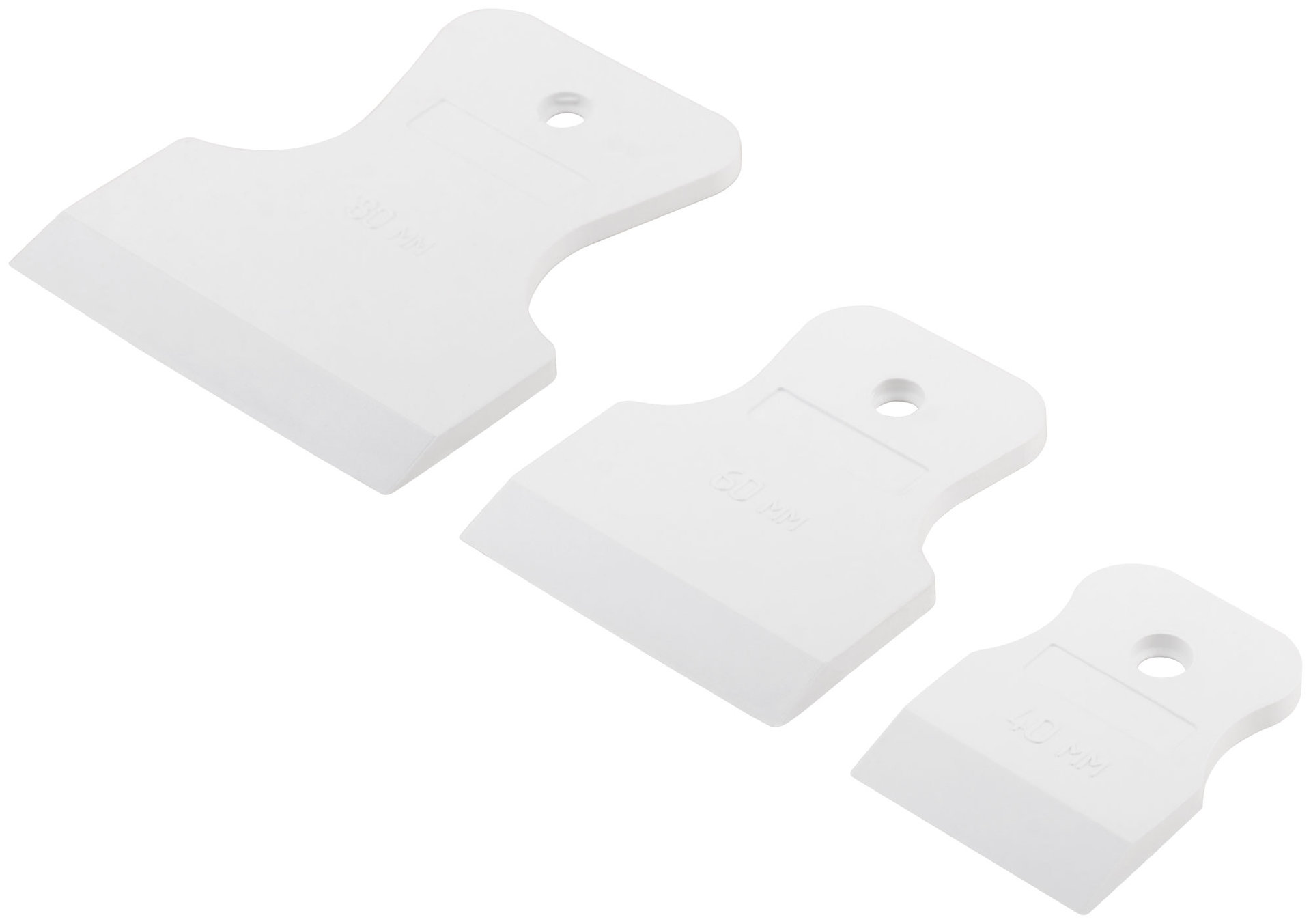 Набор шпателей резиновых 40/60/80мм, белые (06853)