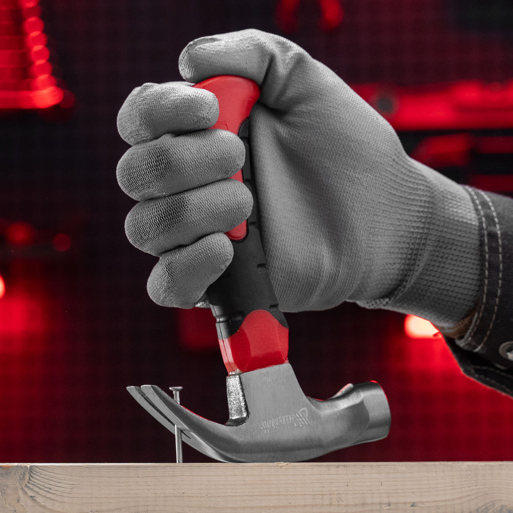 Молоток-гвоздодер мини, боек с магнитом, фибергласовая двухкомпонентная рукоятка, 250 г Matrix