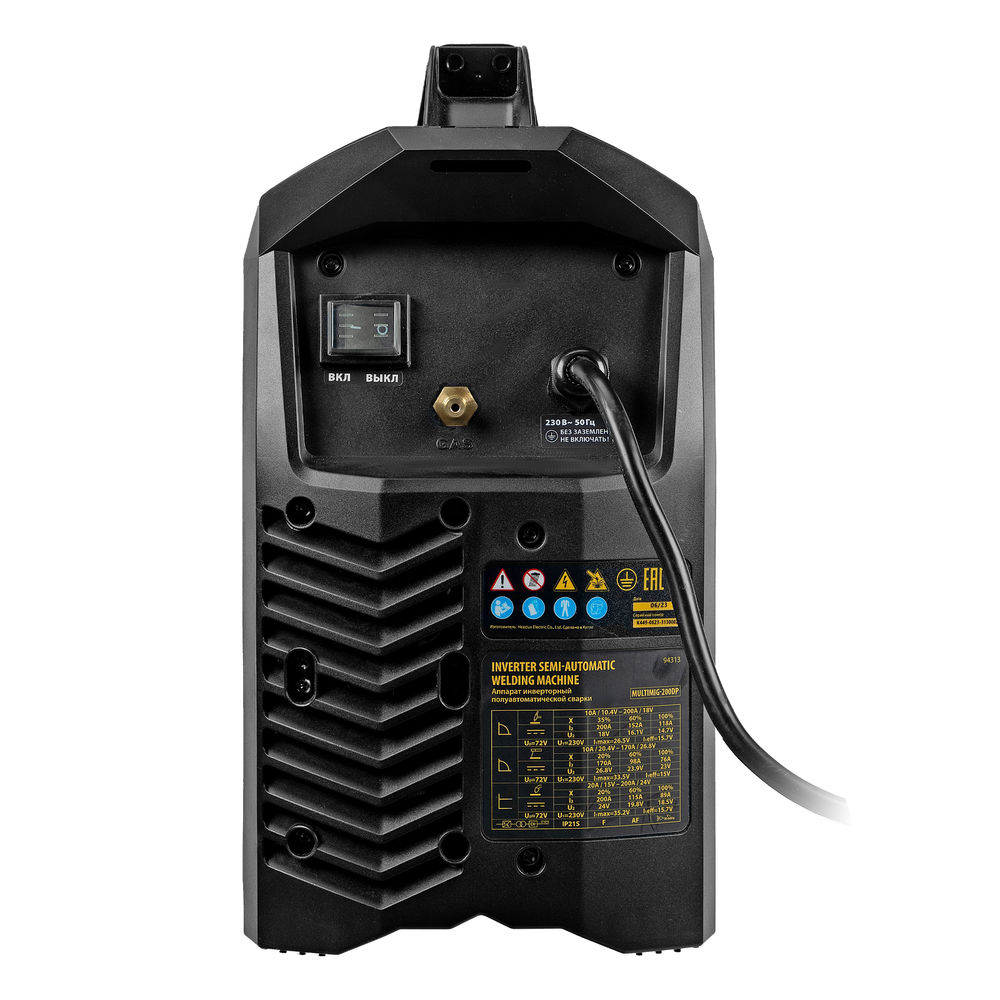 Аппарат инвертор. полуавтомат. сварки MultiMIG-200DP Synergy Double Pulse, 200 А, ПВ 80% Denzel (94313)
