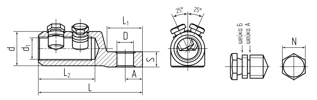 Наконечник болтовой 2НБЕ-35–70/120 (КВТ) (65834)