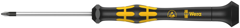 Отвёртка крестовая антистатическая прецизионная PZ 0 x 60 мм ESD Kraftform Micro серия 1555 PZ Wera WE-030115