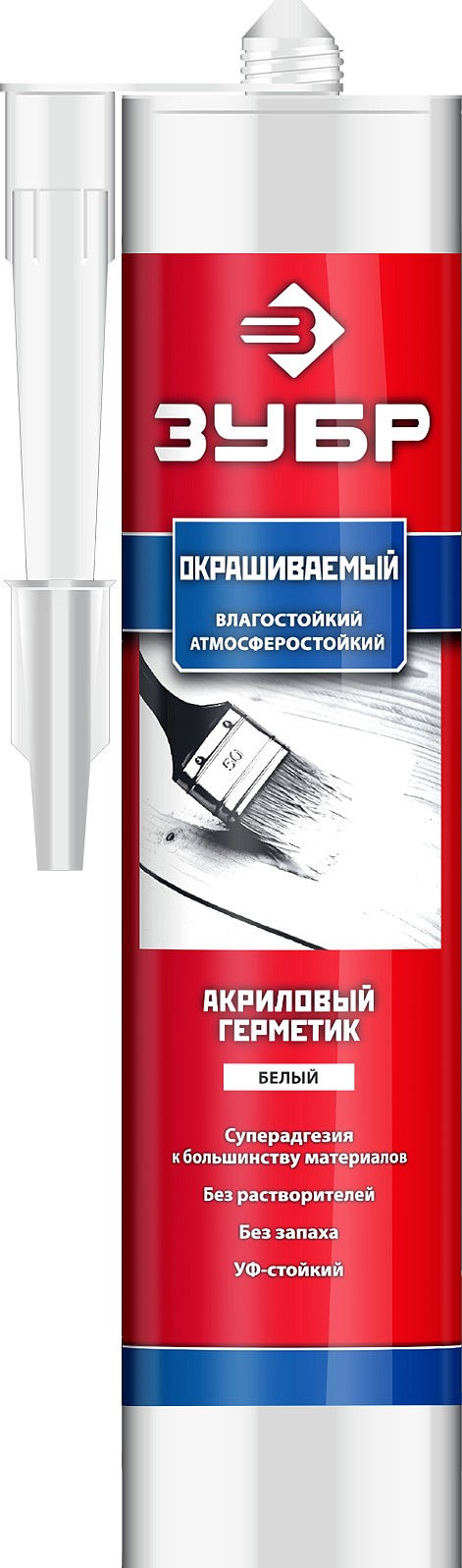 Герметик акриловый 280 мл, белый ЗУБР 41231-0