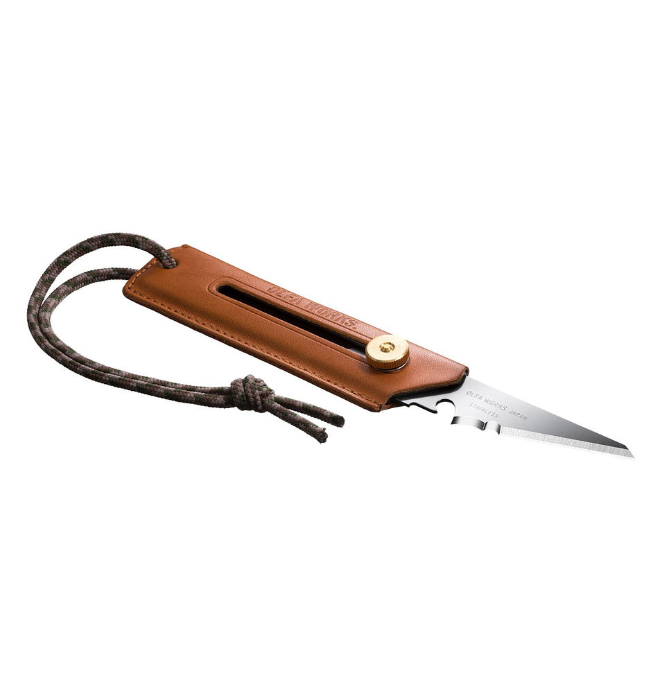 Многоцелевой нож со сменным лезвием WORKS BK1 CAMEL BUSHCRAFT KNIFE с чехлом OLFA OW-BK1L-CL