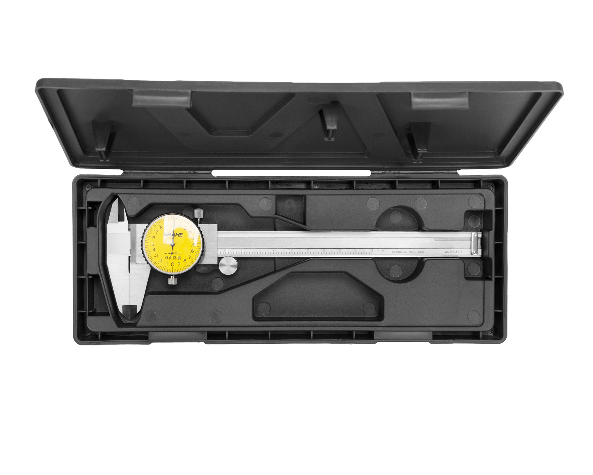 Штангенциркуль ШЦК-1-150 0,02 с круг. шкалой губ. 40мм SHAHE с калибровкой