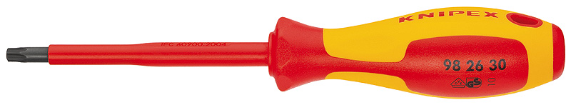 Отвёртка VDE TORX, TX30 x 100 мм, длина 210 мм, диэлектрическая (KN-982630)