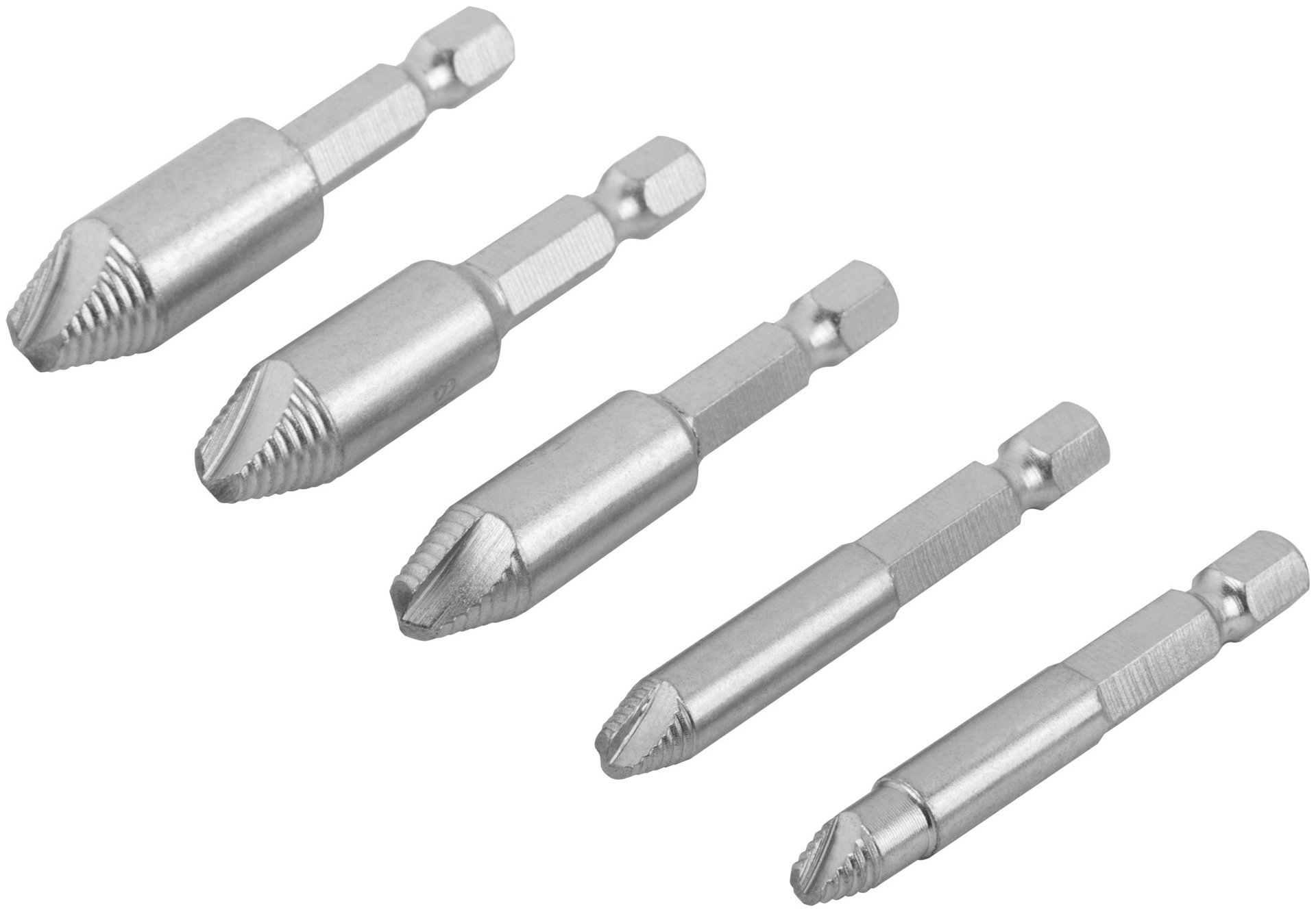 Экстракторы для болтов и шпилек усиленные, HSS сталь, 5 шт. (36454)