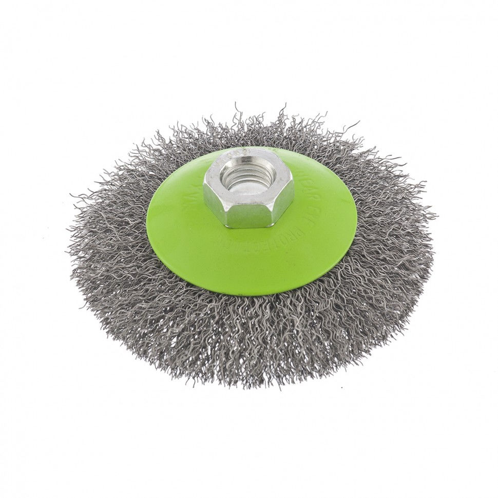 Щетка для УШМ, 100 мм, М14, тарелка, витая проволока Сибртех (746087)
